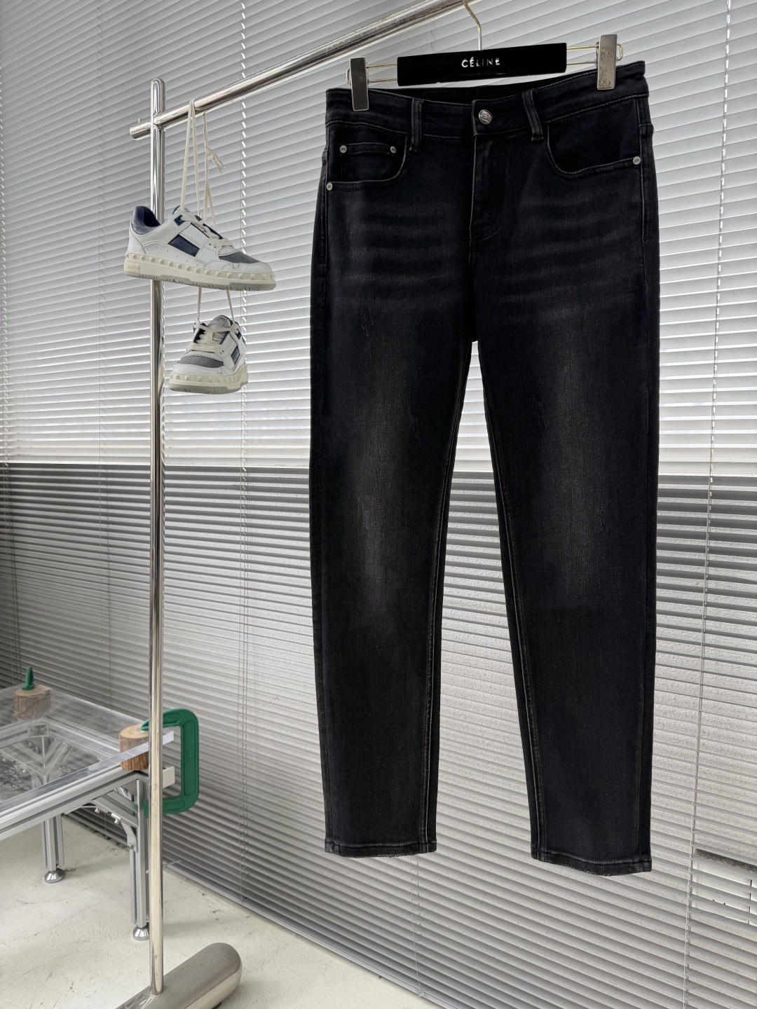 -Balenciag 2025新款反转口袋牛仔裤 定织定染丹宁环保牛仔布料高温重工洗水磨烂做旧工艺前幅有