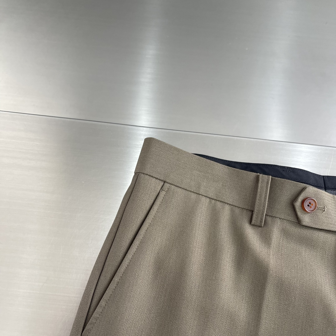 -Loro Piana 复古臻品“鱼骨纹”含羊毛醋酸天丝纤维面料垂感度舒适度极高挺括有型休闲西裤复古鱼骨