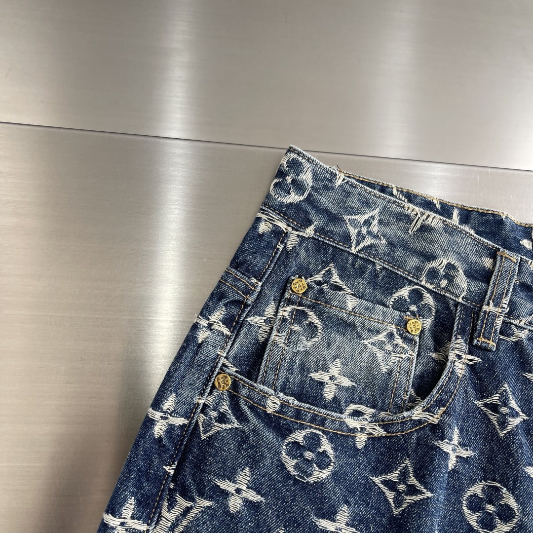 -驴牌 新款来袭2025 满印Logo休闲裤牛仔裤。高端定制系列。进口高密度纯棉加沙洗工艺舒适柔软亲肤，