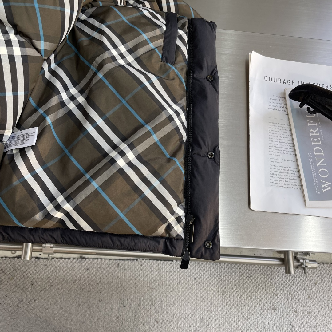 -BBR 2025全新格纹内衬可拆袖连帽夹克羽绒服.可脱袖变马甲.可脱帽变立领夹克/立领马甲/一件衣服多