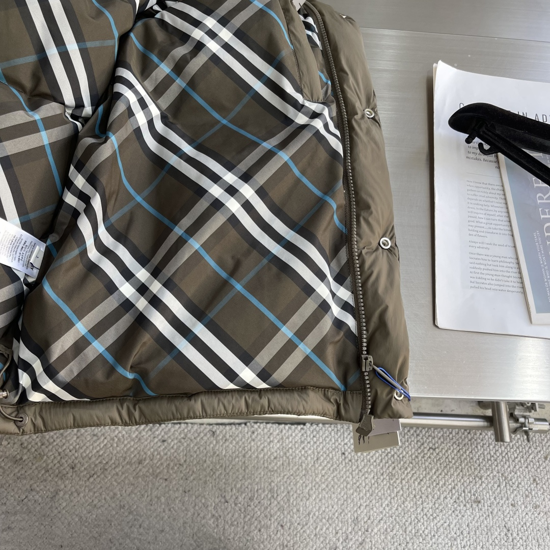 -BBR 2025全新格纹内衬可拆袖连帽夹克羽绒服.可脱袖变马甲.可脱帽变立领夹克/立领马甲/一件衣服多