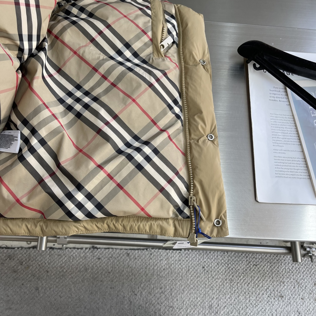 -BBR 2025全新格纹内衬可拆袖连帽夹克羽绒服.可脱袖变马甲.可脱帽变立领夹克/立领马甲/一件衣服多