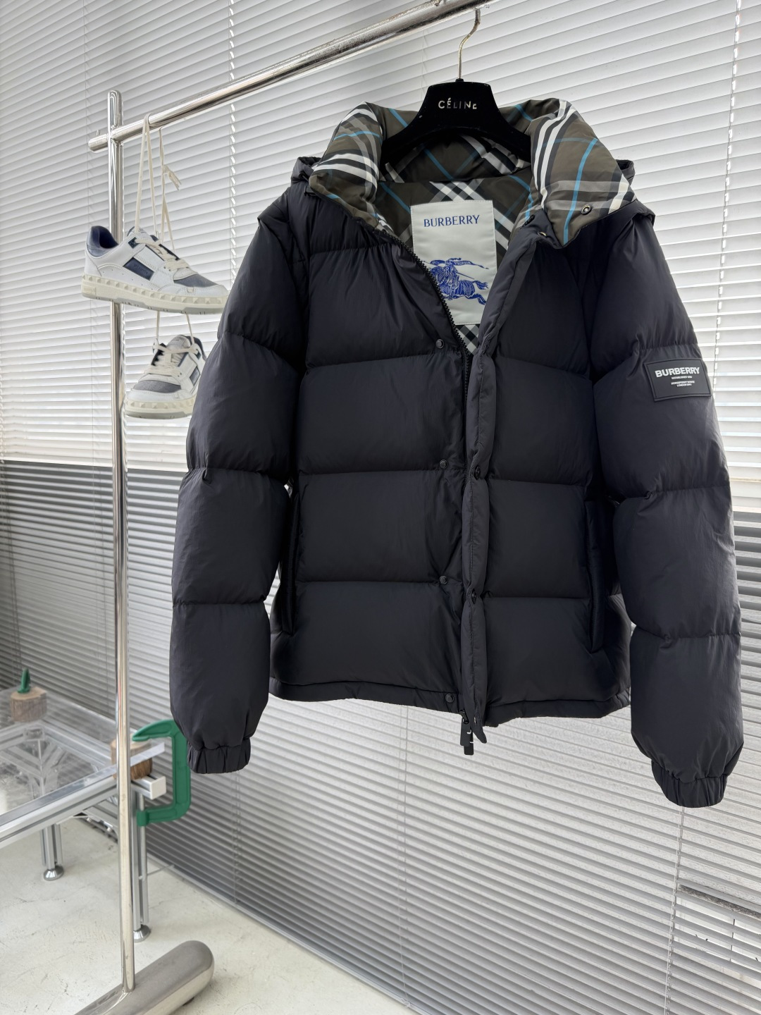 -BBR 2025全新格纹内衬可拆袖连帽夹克羽绒服.可脱袖变马甲.可脱帽变立领夹克/立领马甲/一件衣服多