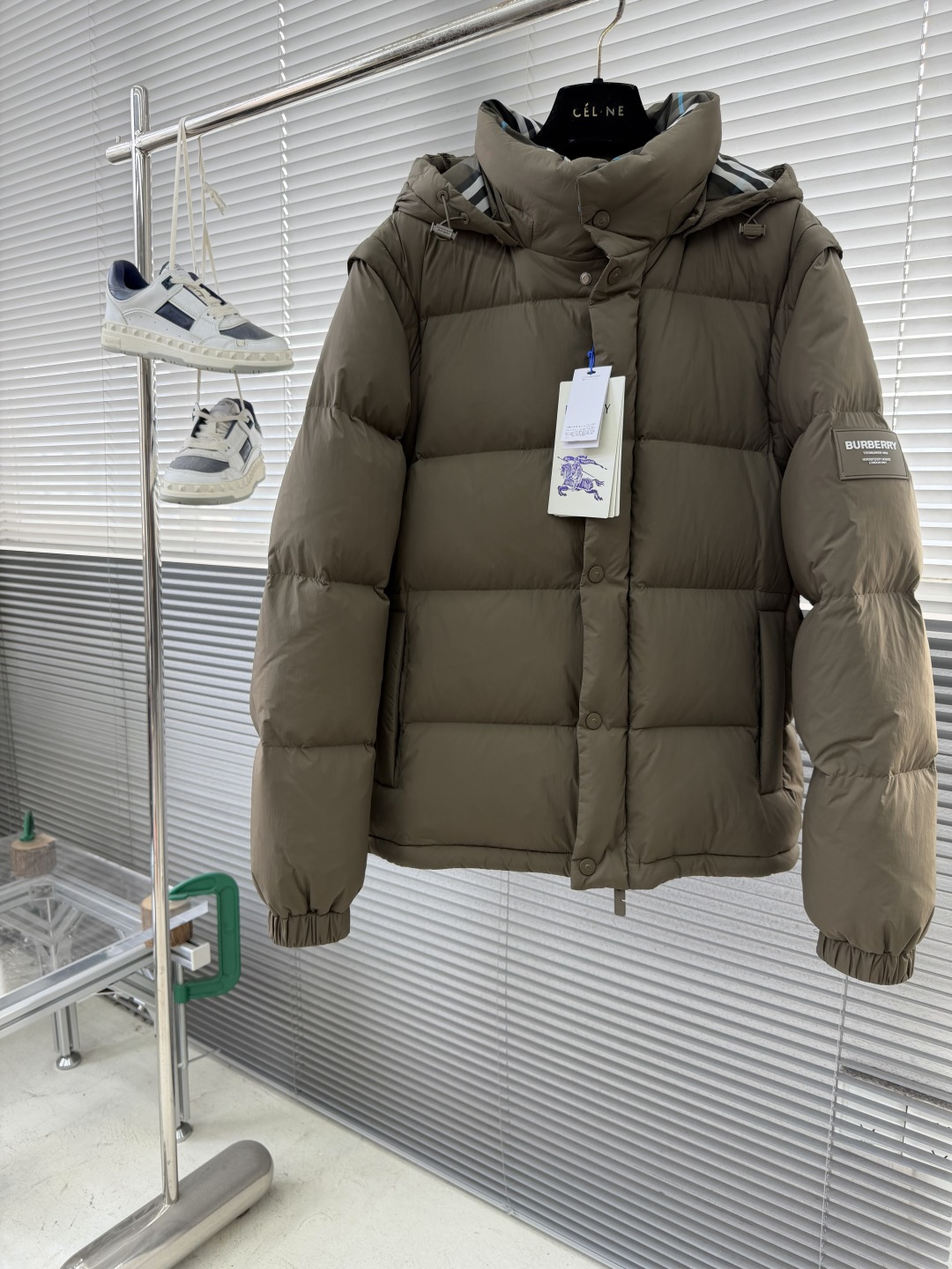 -BBR 2025全新格纹内衬可拆袖连帽夹克羽绒服.可脱袖变马甲.可脱帽变立领夹克/立领马甲/一件衣服多