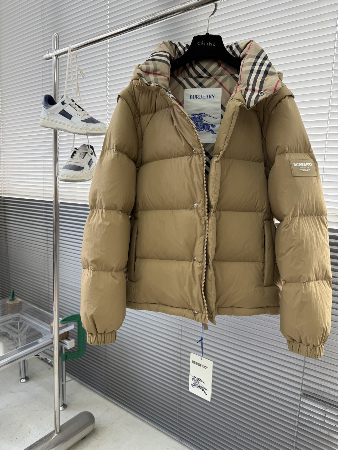 -BBR 2025全新格纹内衬可拆袖连帽夹克羽绒服.可脱袖变马甲.可脱帽变立领夹克/立领马甲/一件衣服多