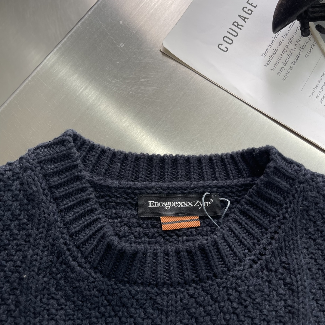 -Z ZEGN 秋冬氛围感直接拉满意式松弛感 6针4线ART-Deco特种纱织“度假风 针织毛衣ZZ家新