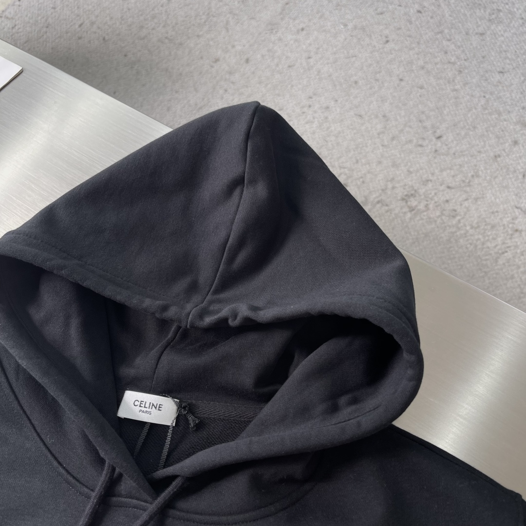 -Celin 2025冬季新款连帽卫衣，版型超棒，下摆收口不紧绷，高密毛圈面料，上身舒适有型，男女同款，