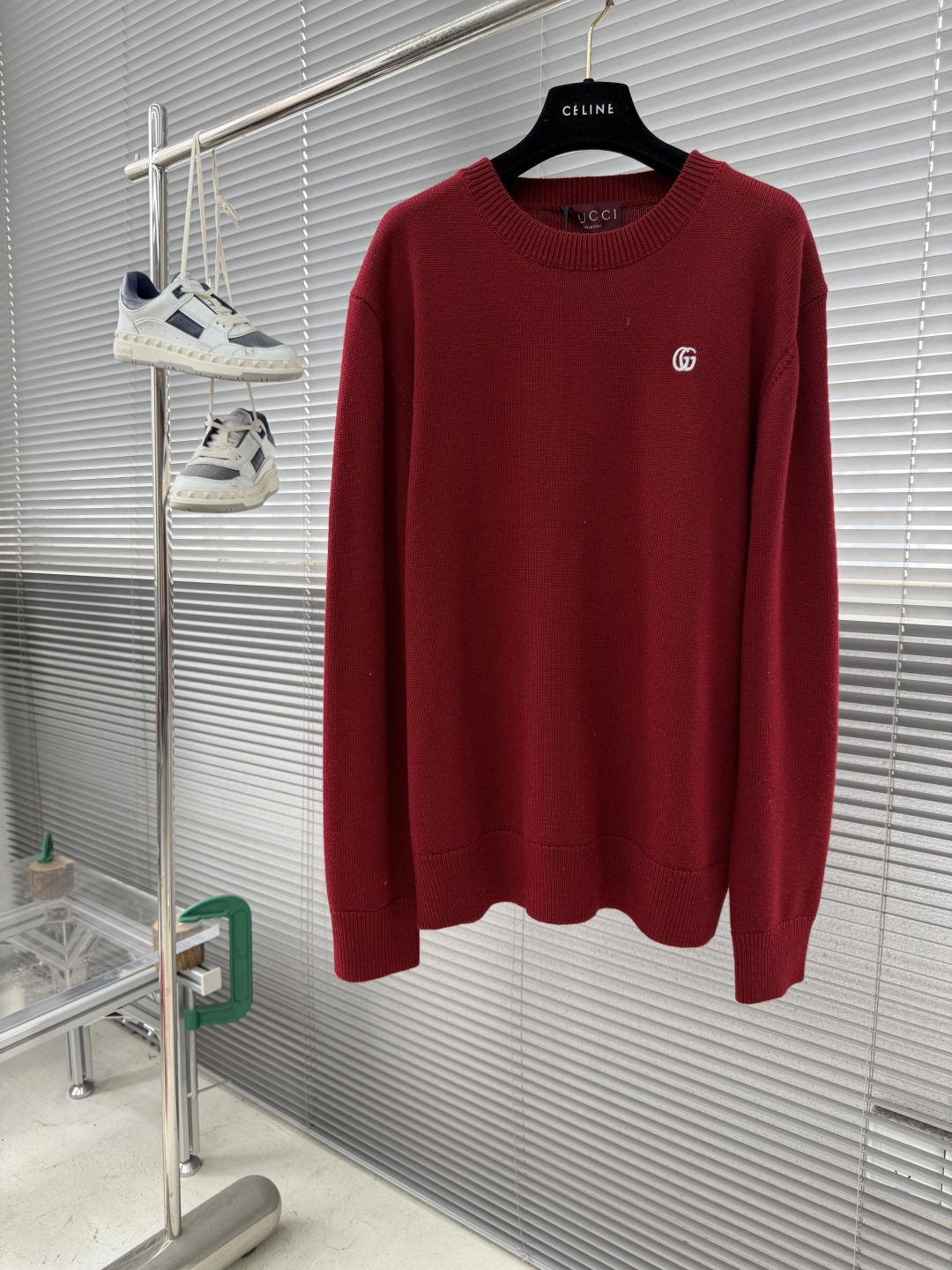 -GUCC 双G刺绣针织毛衣●面料：羊毛混纺面料●尺码：S-M-L-XL 男女同款●描述：面料选用高支数