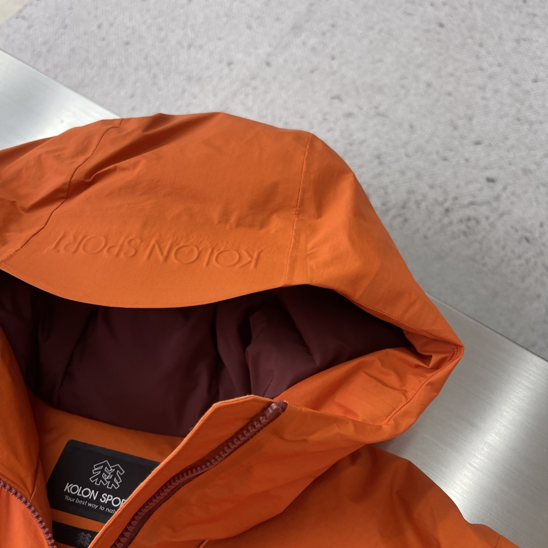 -KOLON SPORTHIKING男女防水防风透湿耐磨户外羽绒服 情侣款保暖加厚外套连帽户外冲锋衣这才