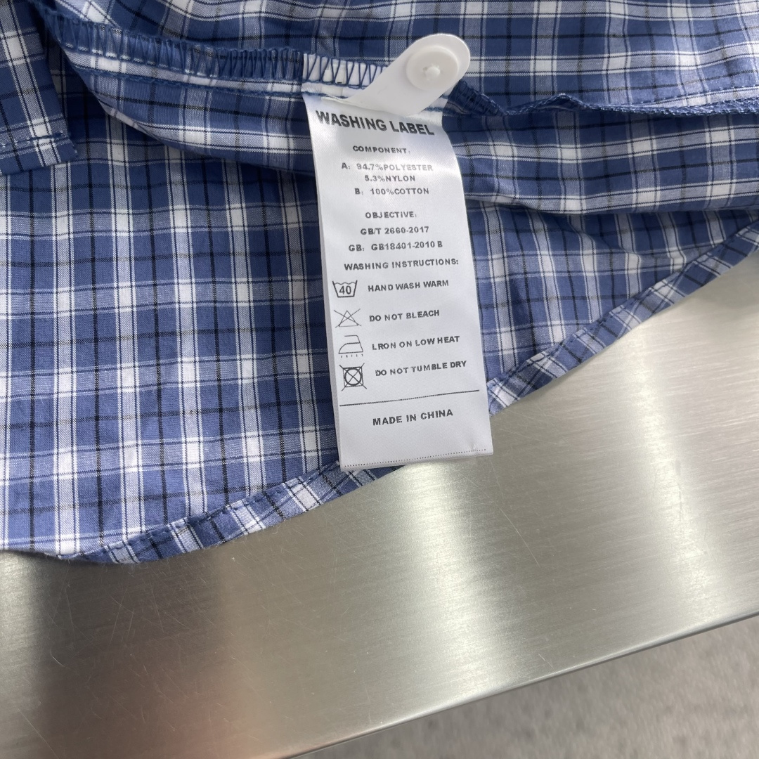 -MMY 2025秋季男士工装格子假两件长袖衬衫内里经典工装条纹，复古又百搭，散发着浓郁的工装风气息，彰