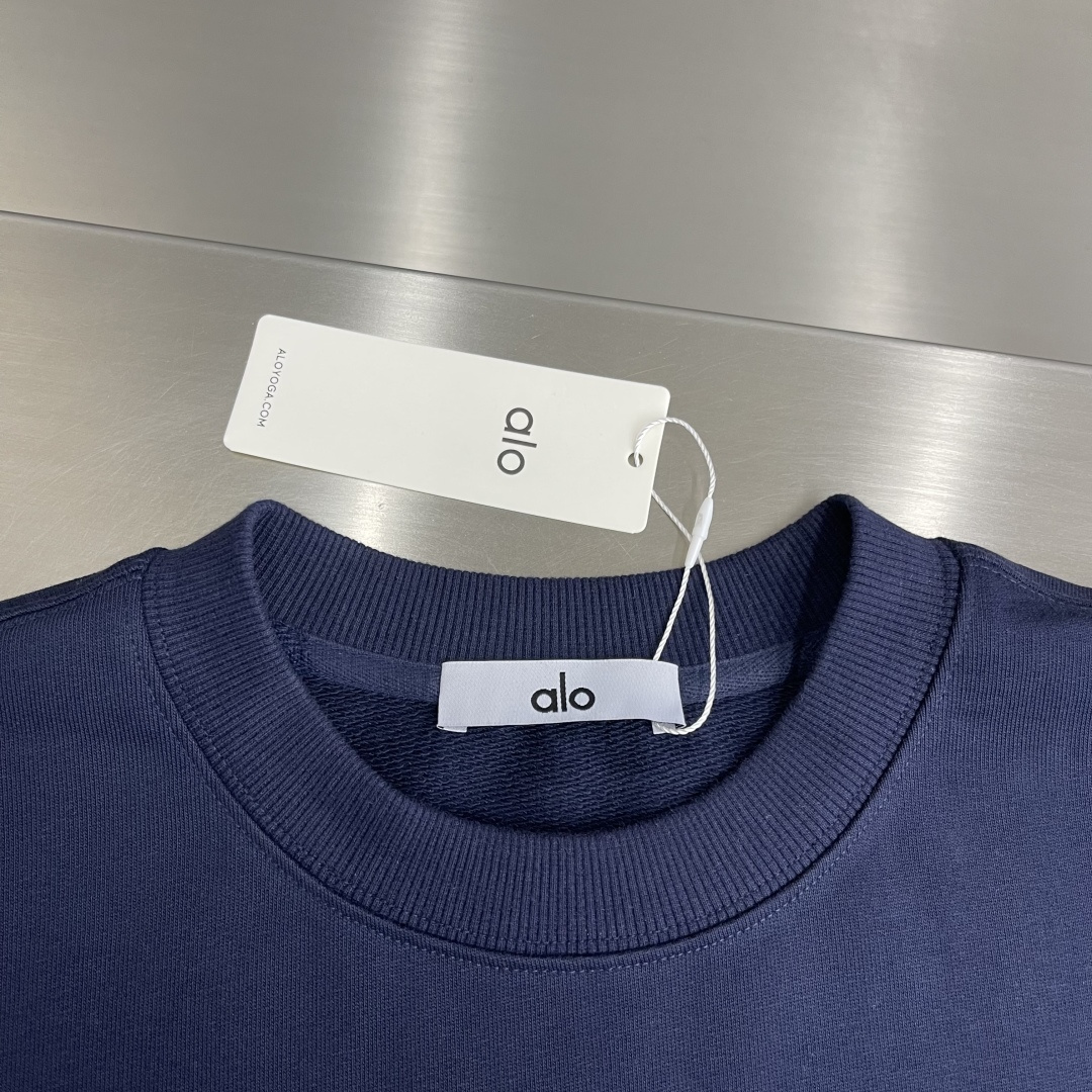 -ALO 2025秋冬新款圆领卫衣400克毛圈纯棉字母logo立体发泡码数：S M L XL XXL