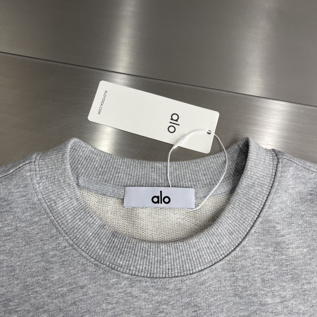 -ALO 2025秋冬新款圆领卫衣400克毛圈纯棉字母logo立体发泡码数：S M L XL XXL