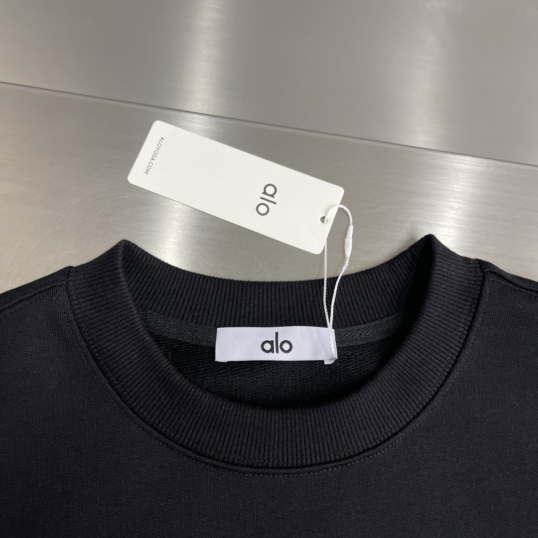 -ALO 2025秋冬新款圆领卫衣400克毛圈纯棉字母logo立体发泡码数：S M L XL XXL