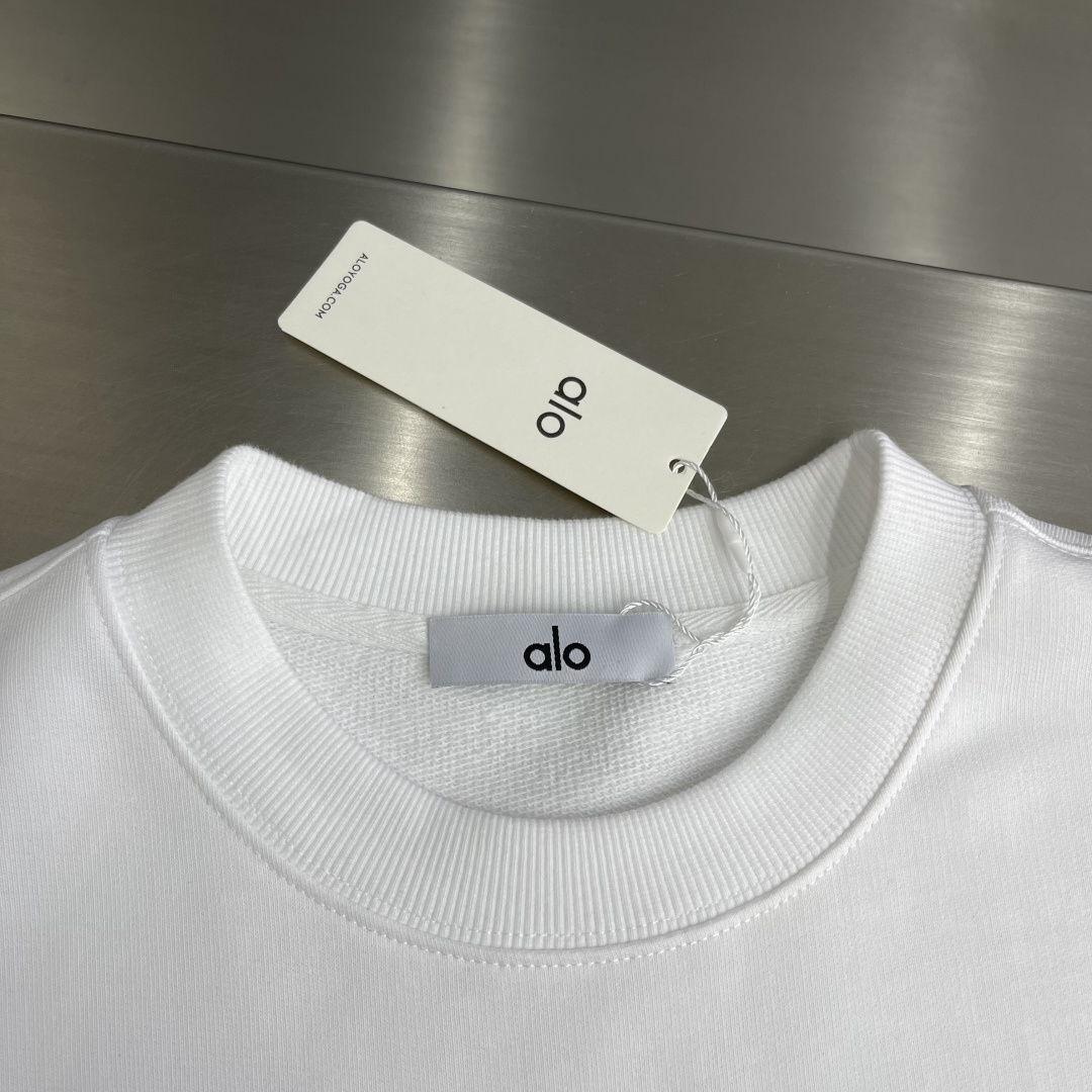 -ALO 2025秋冬新款圆领卫衣400克毛圈纯棉字母logo立体发泡码数：S M L XL XXL