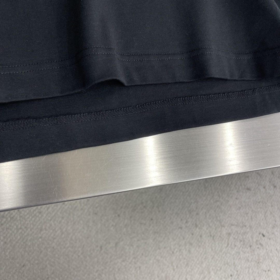 -🐦 鸟家 2025秋冬新款短袖T恤定制纯棉字母logo植绒码数：S M L XL XXL