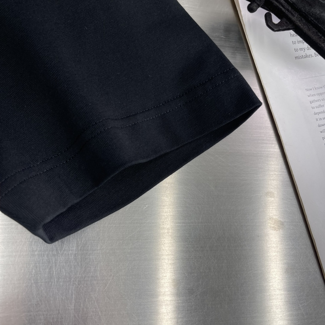 -🐦 鸟家 2025秋冬新款短袖T恤定制纯棉字母logo植绒码数：S M L XL XXL