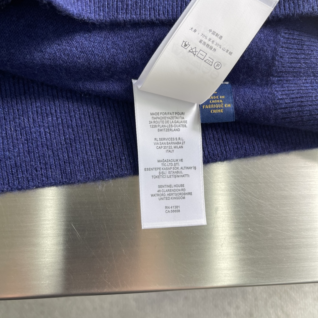 -RalP🆕h Lauren 拉夫劳伦 简约刺绣logo休闲毛衣精选高品质羊毛混纺面料，柔软亲肤，保暖性