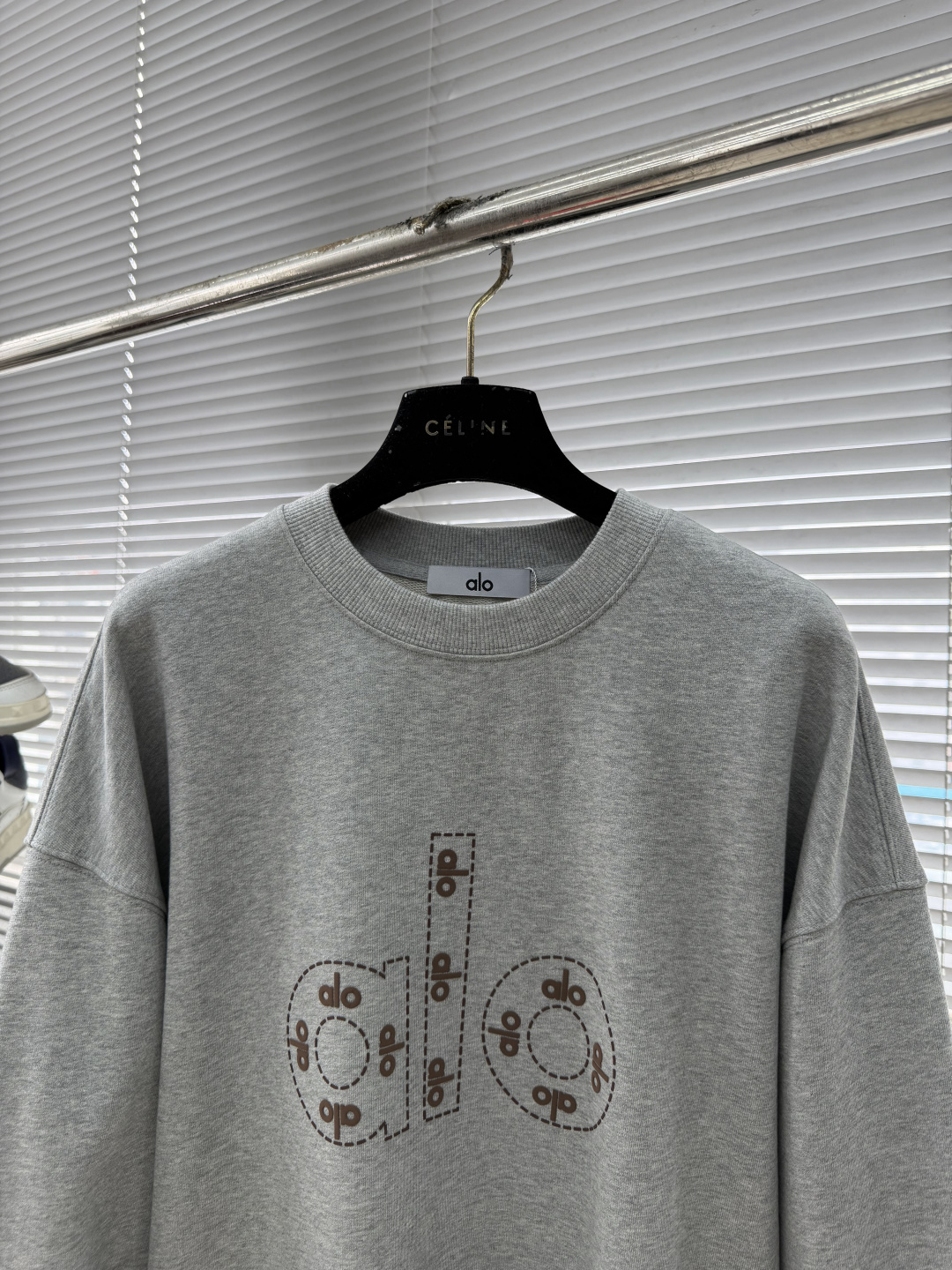 -ALO 2025秋冬新款圆领卫衣400克毛圈纯棉字母logo立体发泡码数：S M L XL XXL