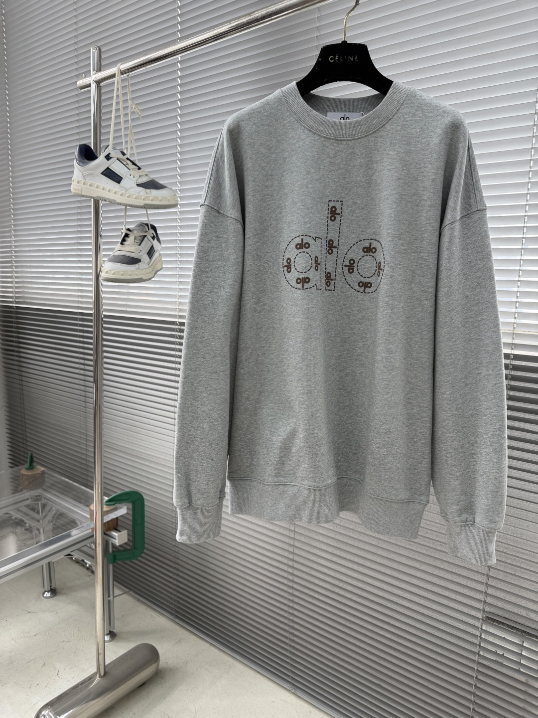 -ALO 2025秋冬新款圆领卫衣400克毛圈纯棉字母logo立体发泡码数：S M L XL XXL