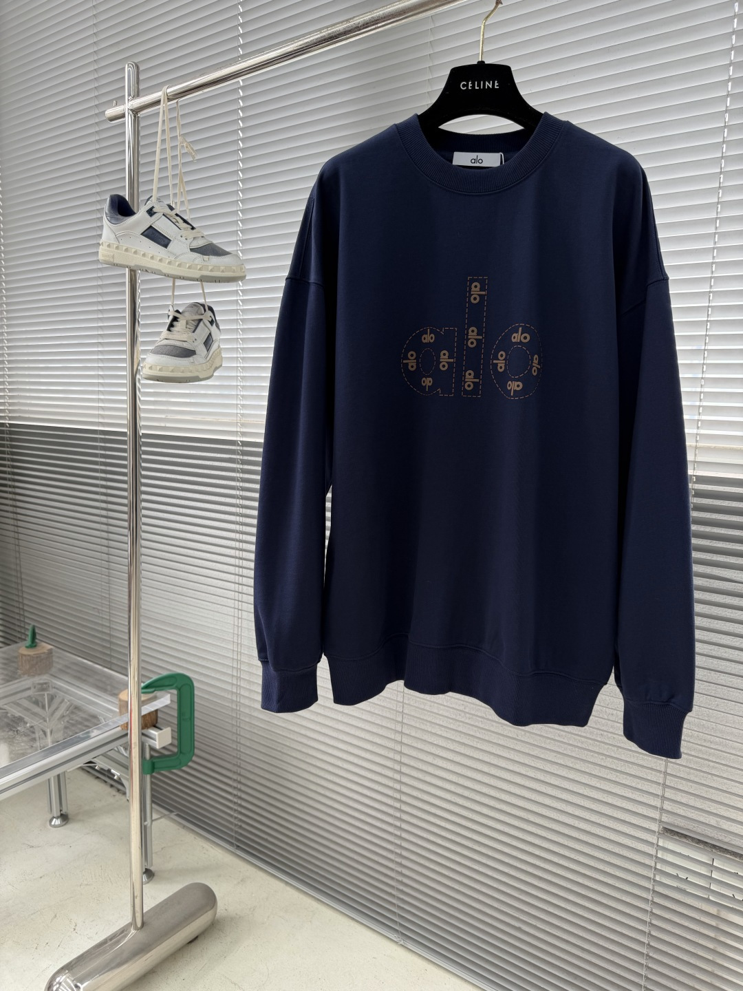 -ALO 2025秋冬新款圆领卫衣400克毛圈纯棉字母logo立体发泡码数：S M L XL XXL