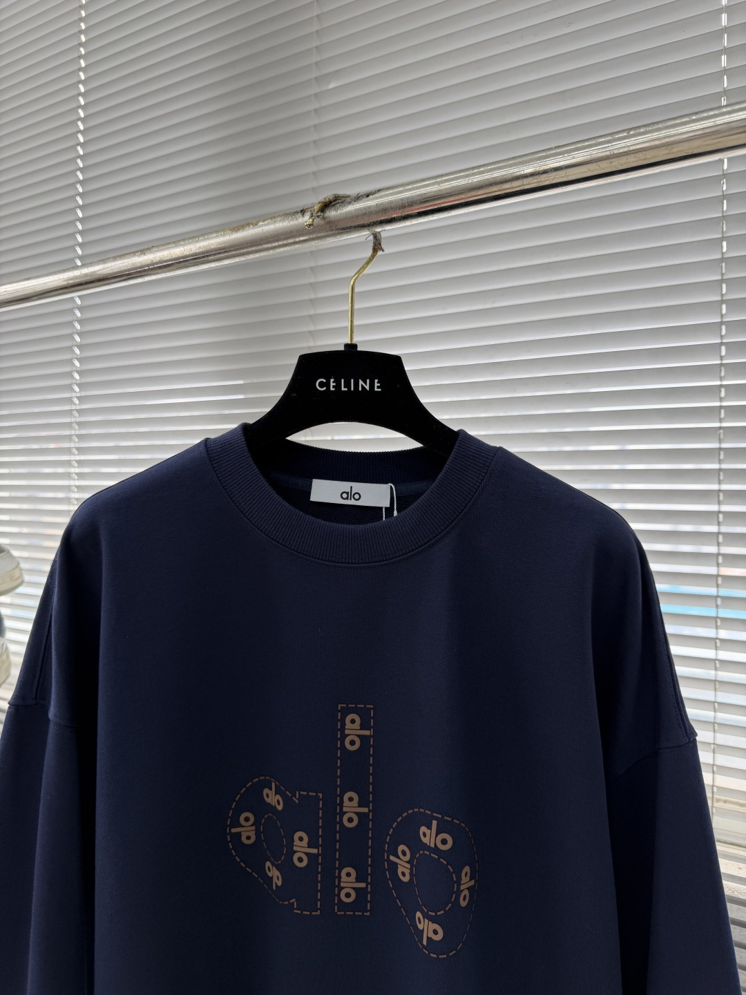 -ALO 2025秋冬新款圆领卫衣400克毛圈纯棉字母logo立体发泡码数：S M L XL XXL