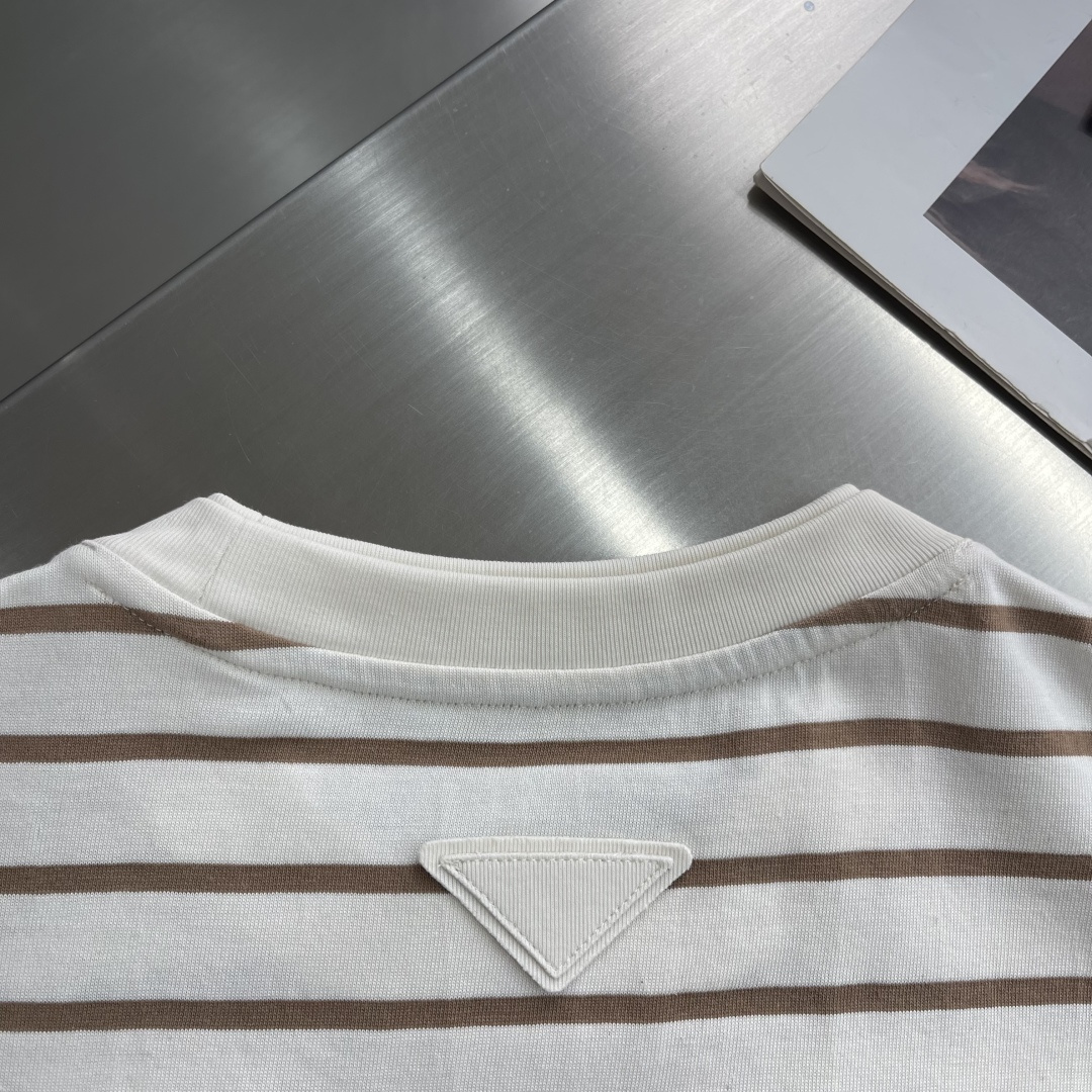 -PRAD 2026ss条纹T恤 海魂衫版型：微阔版克重：280克重 超柔空气棉面料成份: 100%棉工