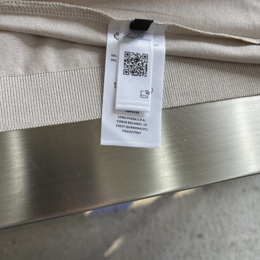 -Loro Liana 26ss Loro piana春夏新款花灰起脚平纹短袖 原版定制 轻薄透气 上身