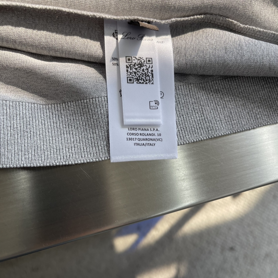 -Loro Liana 26ss Loro piana春夏新款花灰起脚平纹短袖 原版定制 轻薄透气 上身