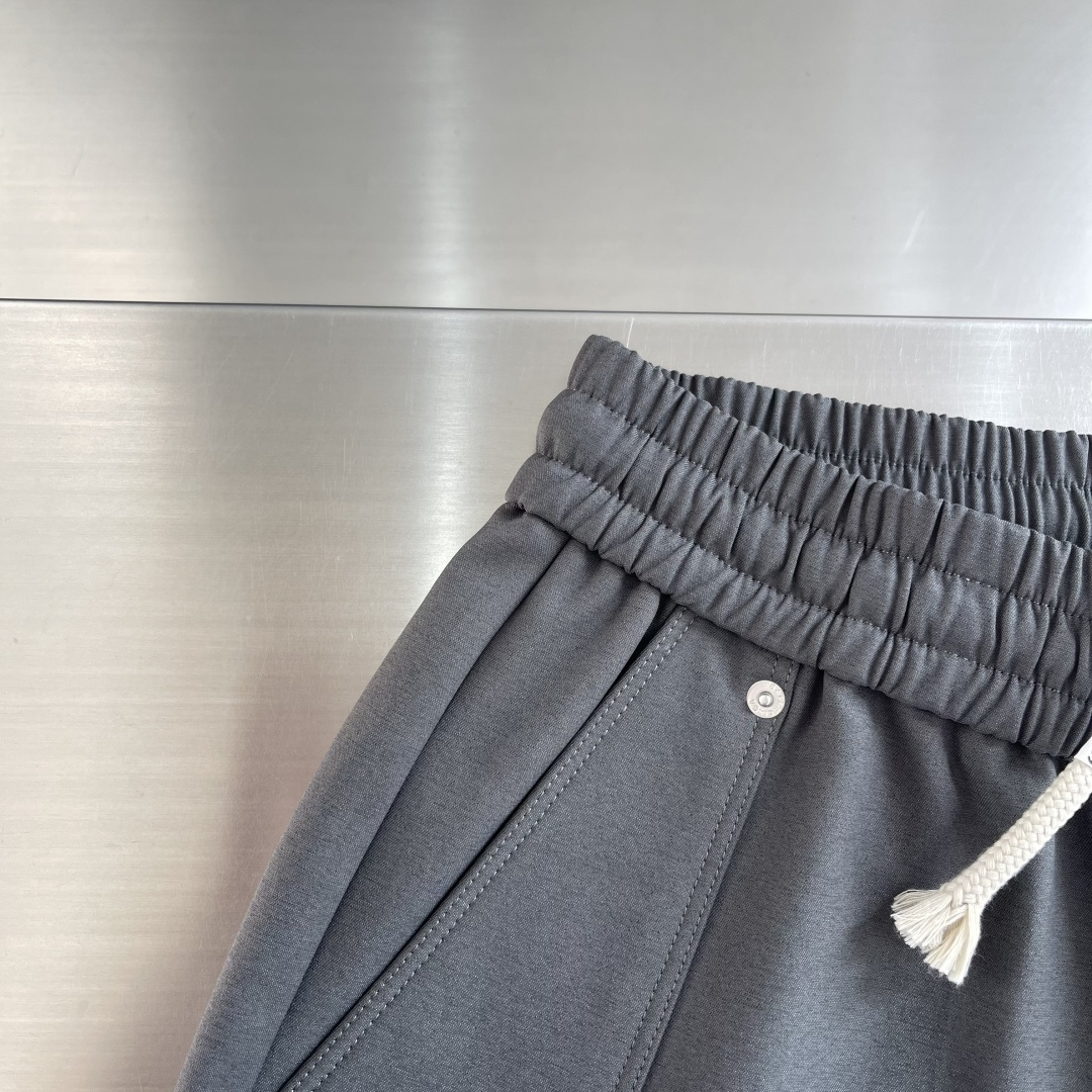 -Balenciag 2025fw最新爆款 双B字母 徽章刺绣 灰色加厚抽绳卫裤 休闲裤 尺码：M-4X