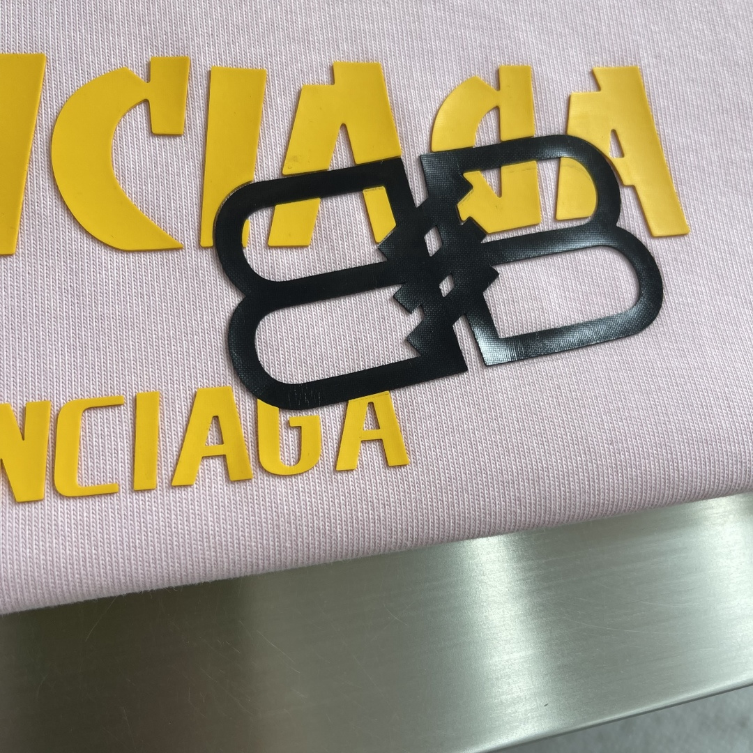 -Balenciag 26年新款重磅短袖，360g重磅洗水棉，定制原版顶级棉面料，前印胶logo点缀，颜