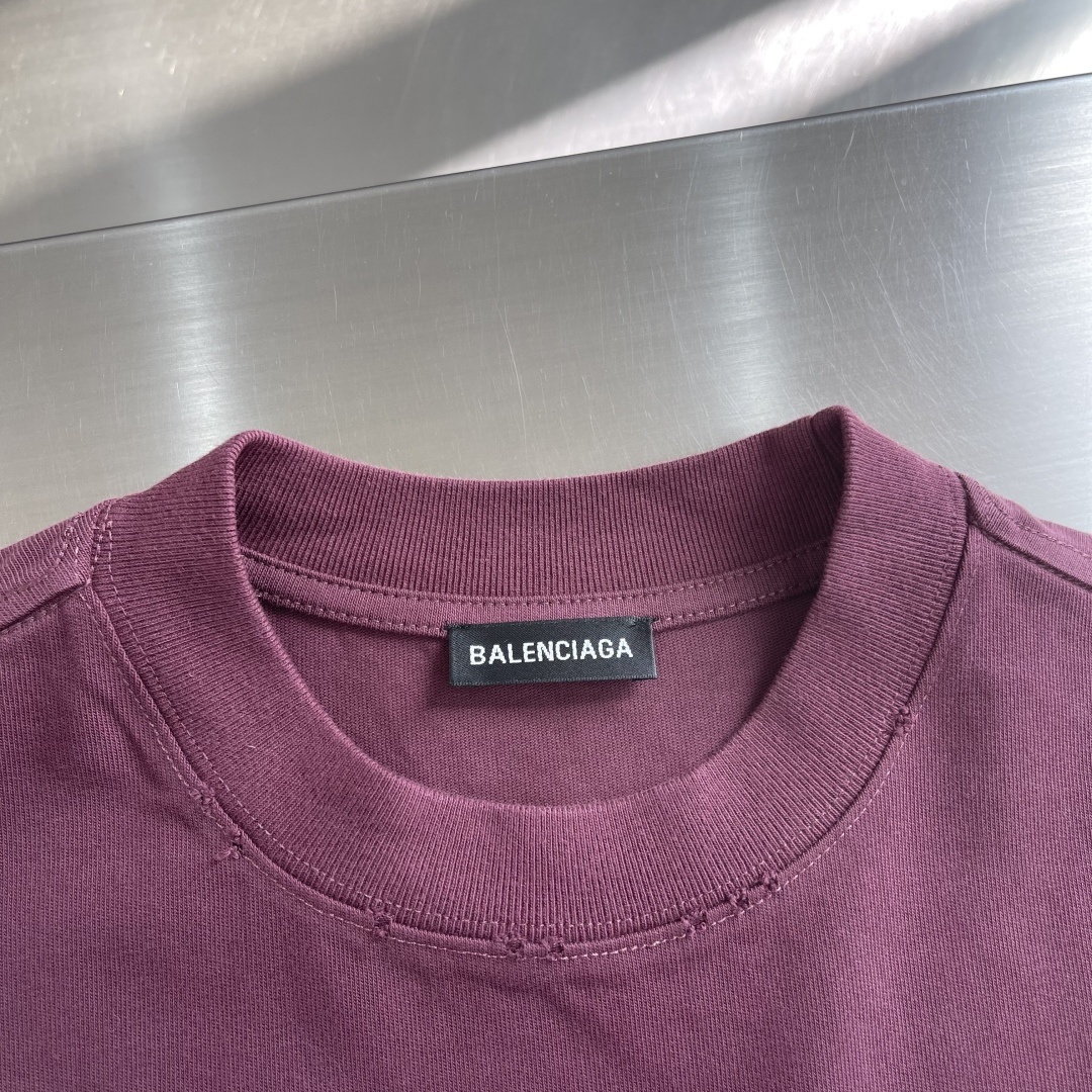 -Balenciag 26年新款重磅短袖，360g重磅洗水棉，定制原版顶级棉面料，前印胶logo点缀，颜
