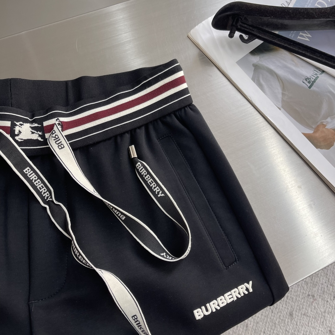 -BBR 2026春夏新款铜氨丝莫代尔空气层休闲卫裤，裤身上刺绣标志性品牌标识，客供定制品牌刻印五金配件