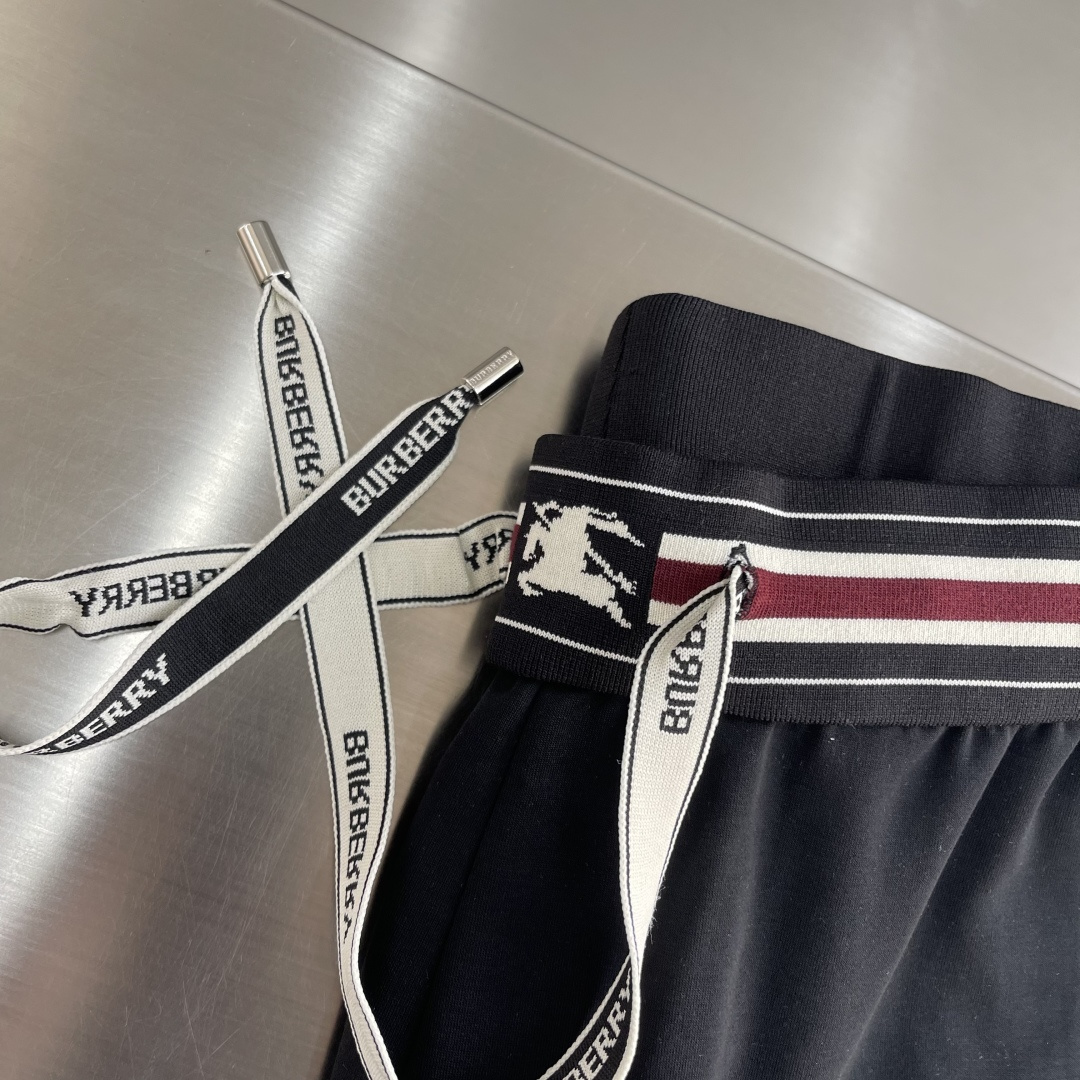 -BBR 2026春夏新款铜氨丝莫代尔空气层休闲卫裤，裤身上刺绣标志性品牌标识，客供定制品牌刻印五金配件