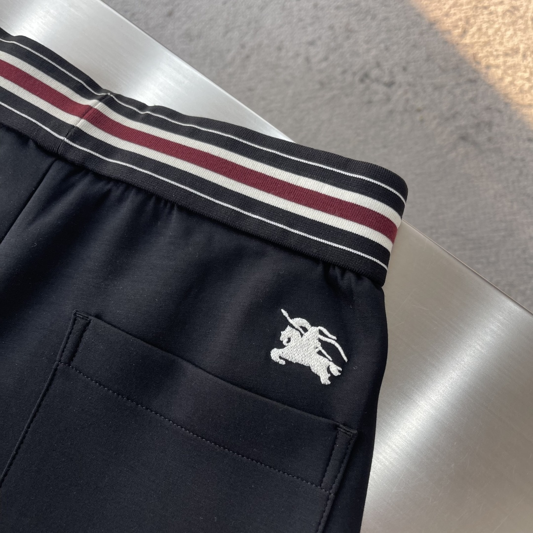 -BBR 2026春夏新款铜氨丝莫代尔空气层休闲卫裤，裤身上刺绣标志性品牌标识，客供定制品牌刻印五金配件