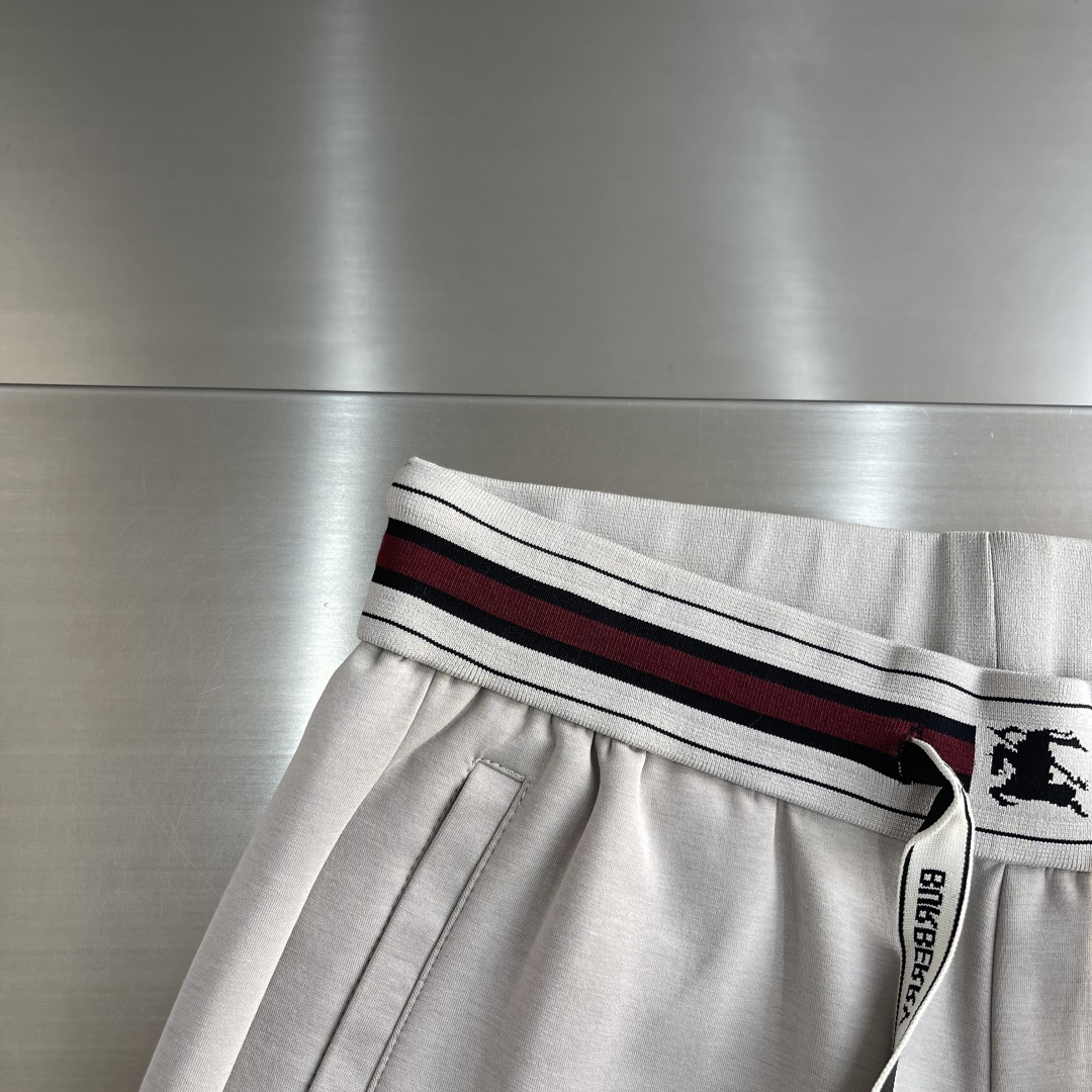 -BBR 2026春夏新款铜氨丝莫代尔空气层休闲卫裤，裤身上刺绣标志性品牌标识，客供定制品牌刻印五金配件