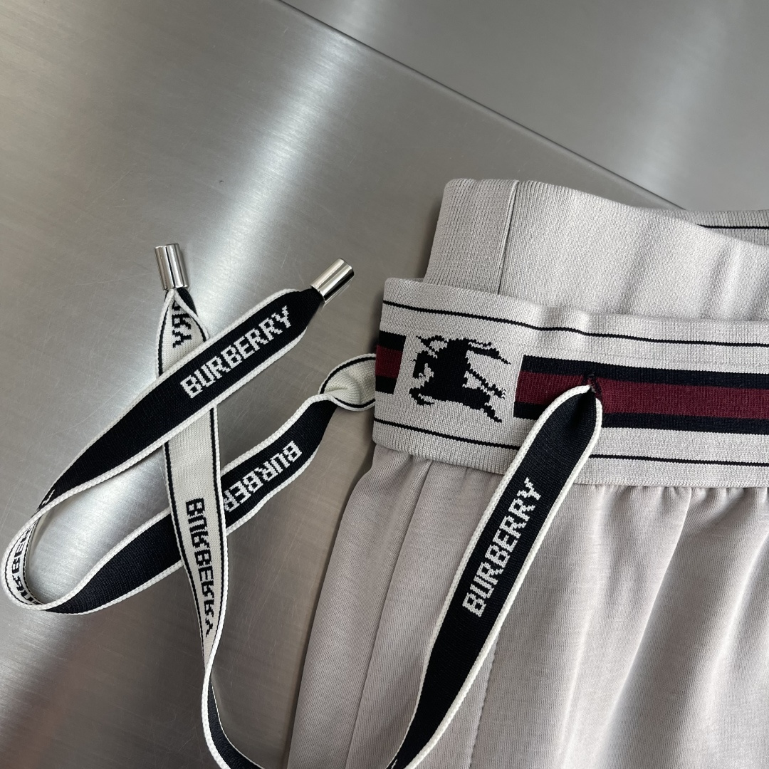 -BBR 2026春夏新款铜氨丝莫代尔空气层休闲卫裤，裤身上刺绣标志性品牌标识，客供定制品牌刻印五金配件