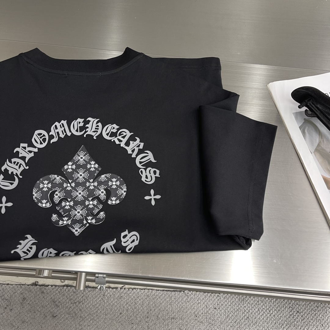 -CH 克罗心 2026春夏新款短袖T恤定制纯棉字母logo贴布印花码数：M L XL XXL