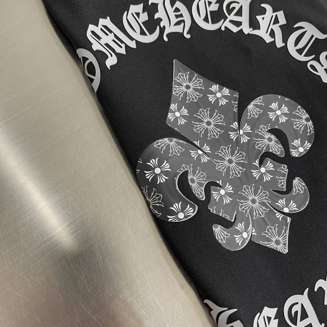 -CH 克罗心 2026春夏新款短袖T恤定制纯棉字母logo贴布印花码数：M L XL XXL