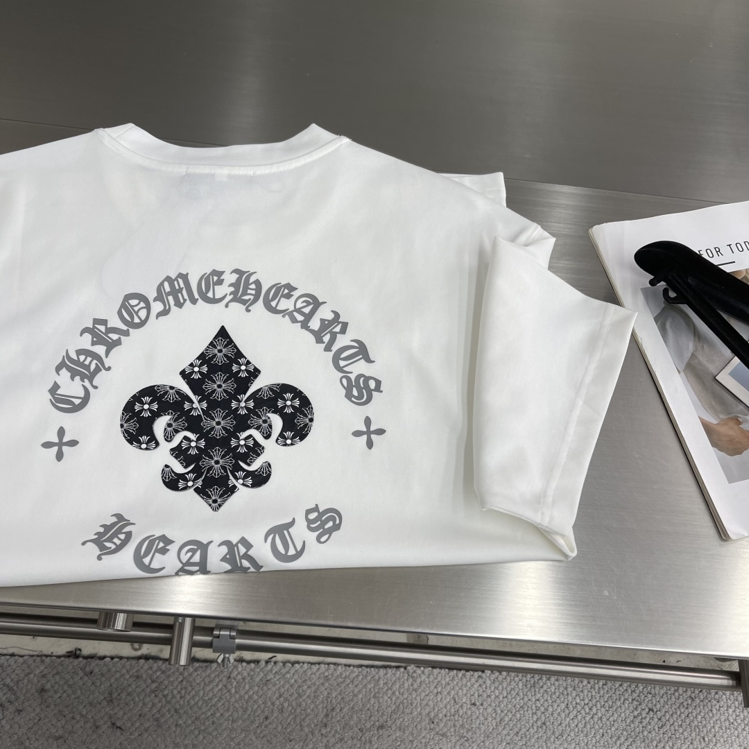 -CH 克罗心 2026春夏新款短袖T恤定制纯棉字母logo贴布印花码数：M L XL XXL