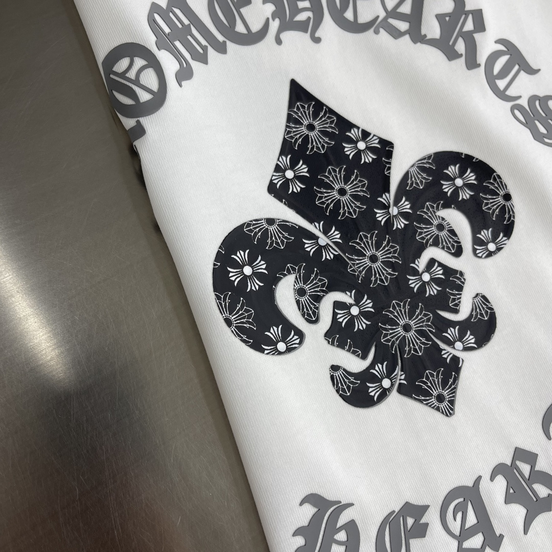 -CH 克罗心 2026春夏新款短袖T恤定制纯棉字母logo贴布印花码数：M L XL XXL