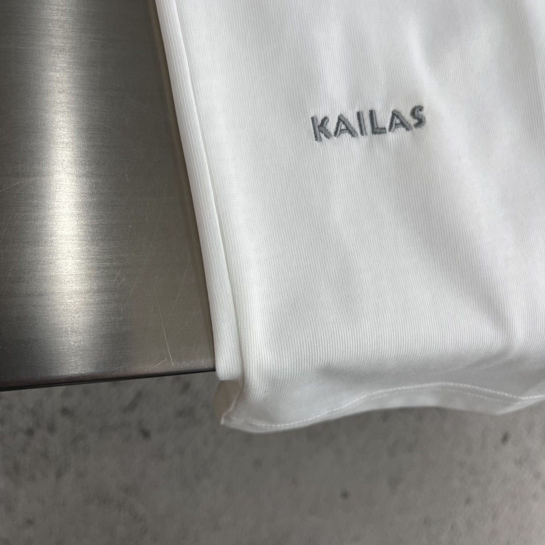 -KAILAS 2026春夏新款短袖T恤定制纯棉字母logo刺绣码数：M L XL XXL