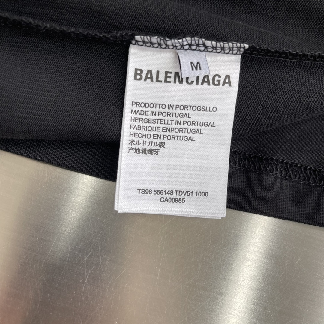 -Balenciag 印花圆领短袖T恤 面料260克新疆棉 提前做过预缩水1×1双纱洗一辈子都不会变形的