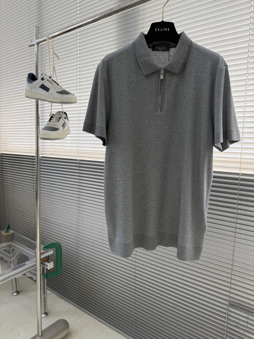 -Loro Piana 26春夏新款冰感竖纹针织面料，打造立体质感，告别平面单调，视觉触感双高级，金属拉