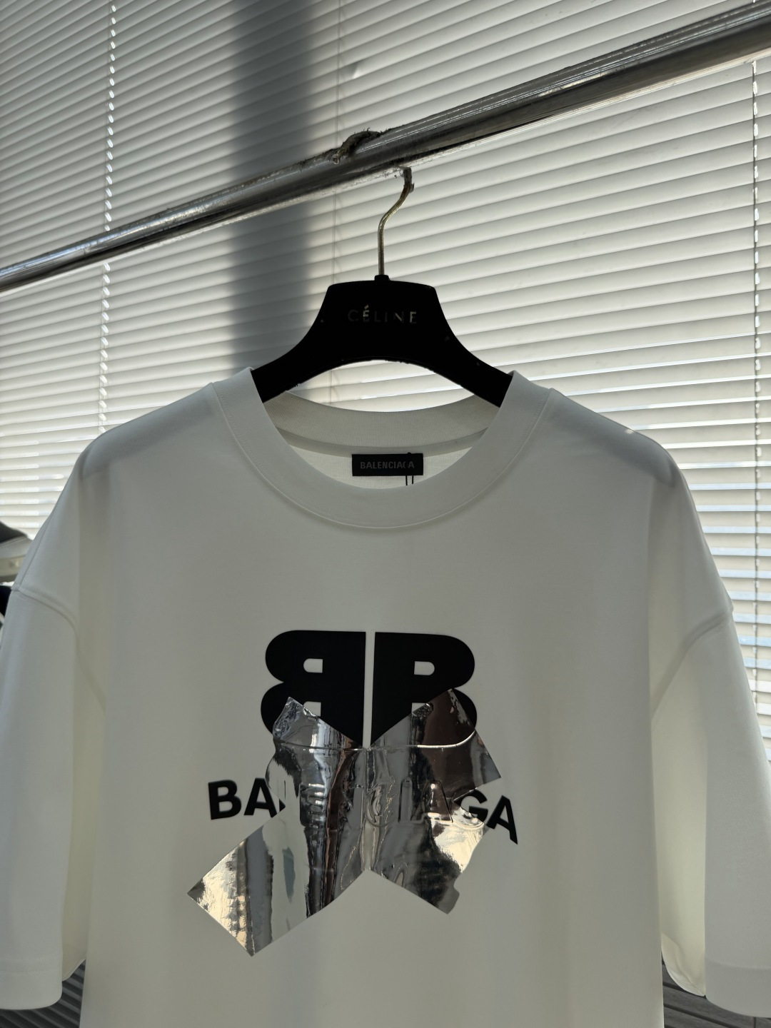 -Balenciag 2026春夏新款短袖T恤定制纯棉字母logo贴布印花 码数：M L XL XXL