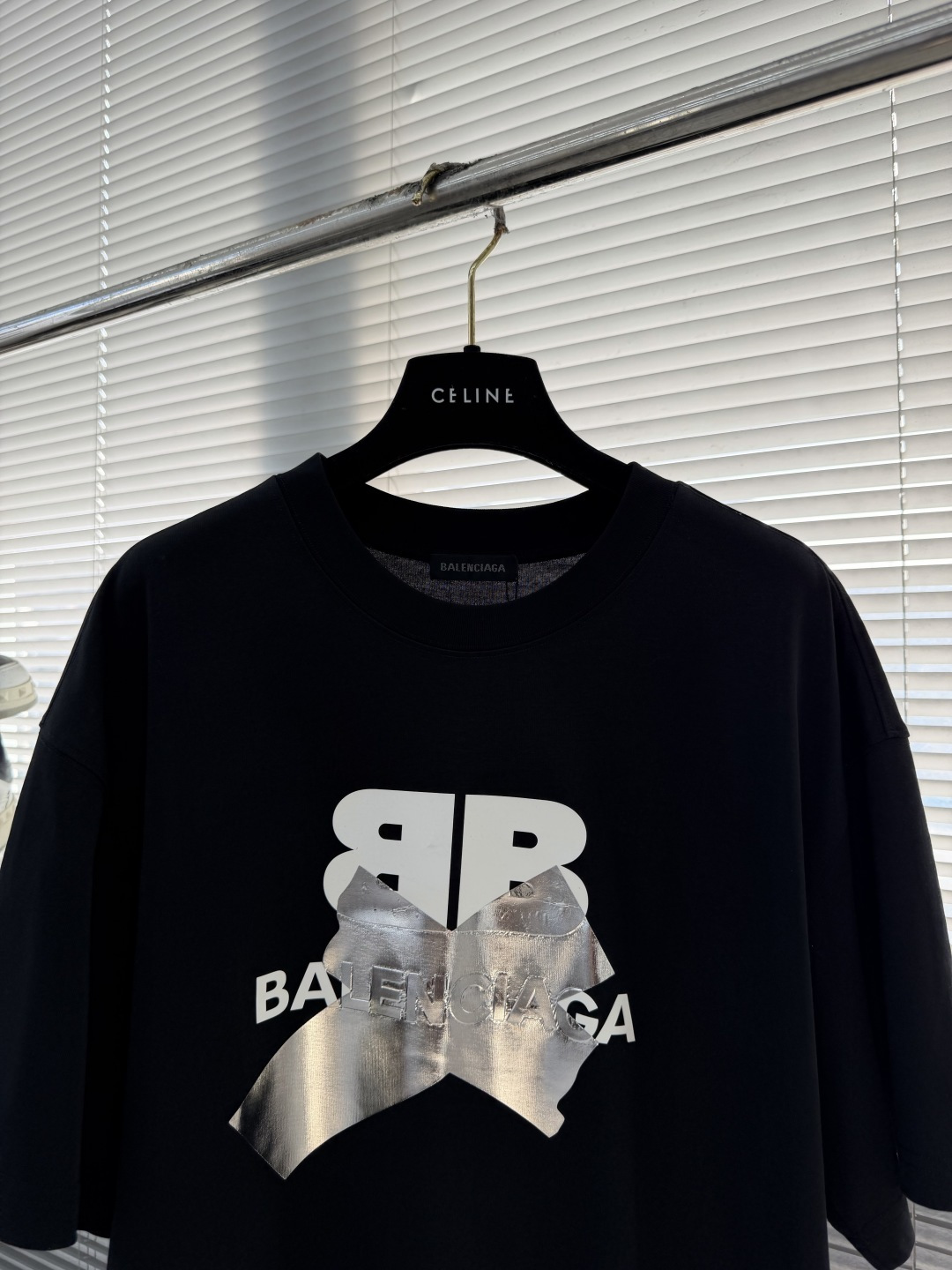 -Balenciag 2026春夏新款短袖T恤定制纯棉字母logo贴布印花 码数：M L XL XXL