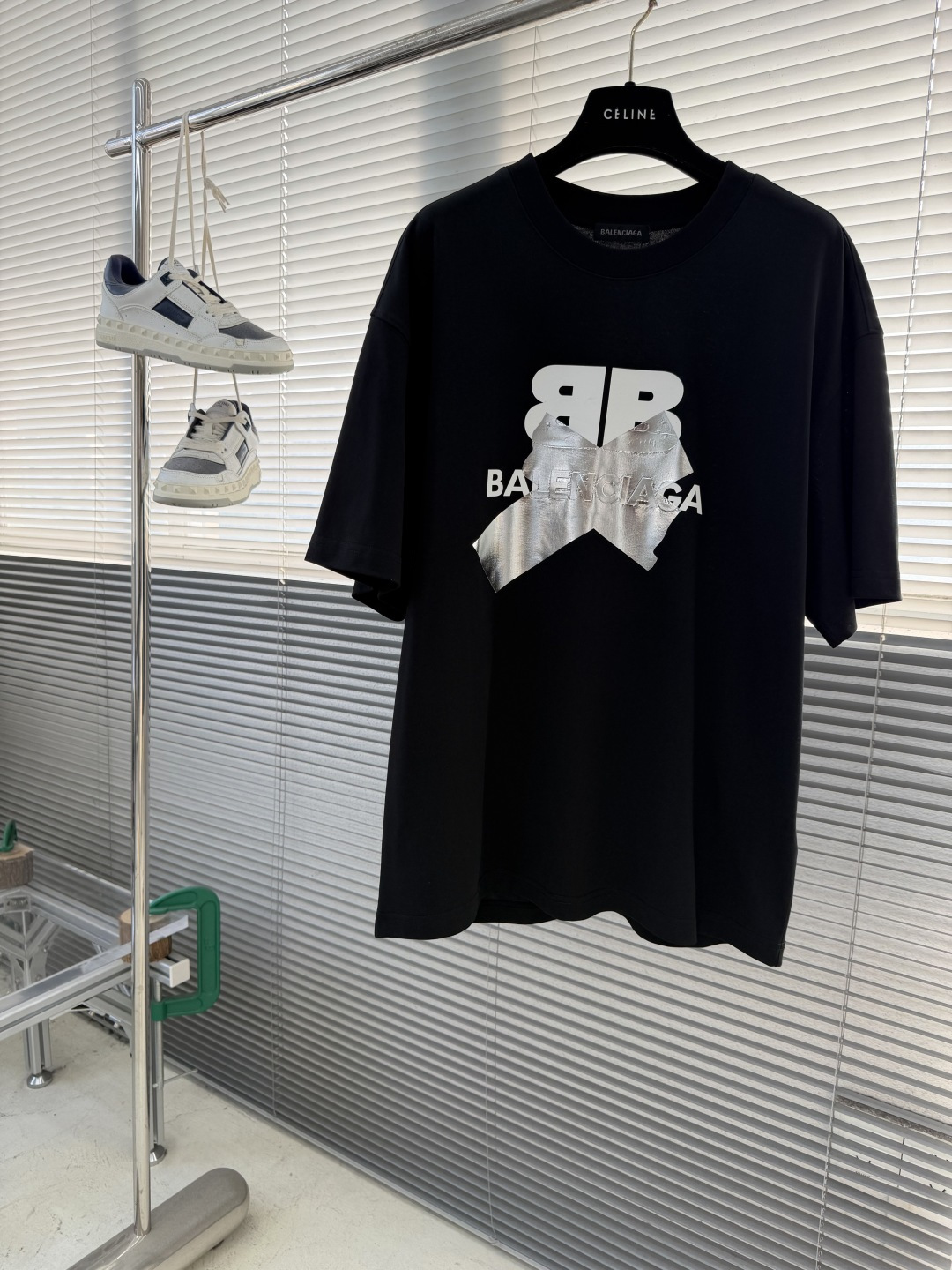 -Balenciag 2026春夏新款短袖T恤定制纯棉字母logo贴布印花 码数：M L XL XXL