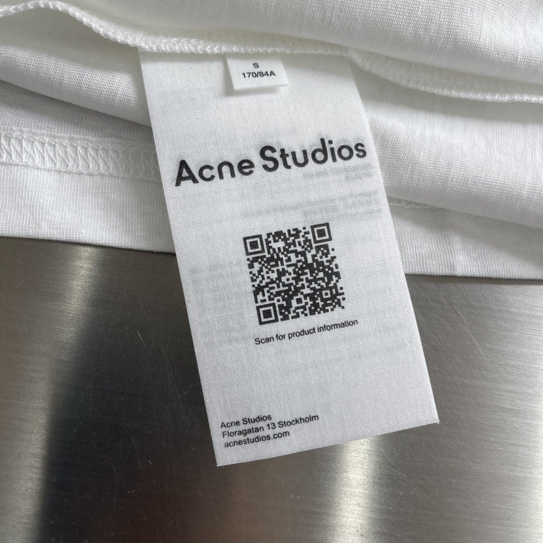 -Acne Studios 徽标口袋短袖定制云絮爽滑麻棉料 柔软细腻 舒适贴肤 用云絮白演绎高级白的克制