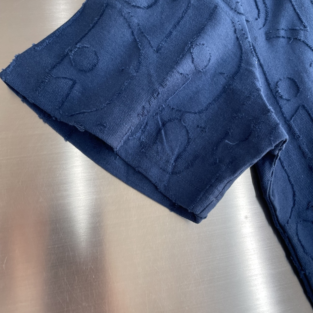 -DIO 25SS满身提花LOGO宽松T恤定制240克DIOR100%精梳棉提花面料配套1*1拉架罗纹提