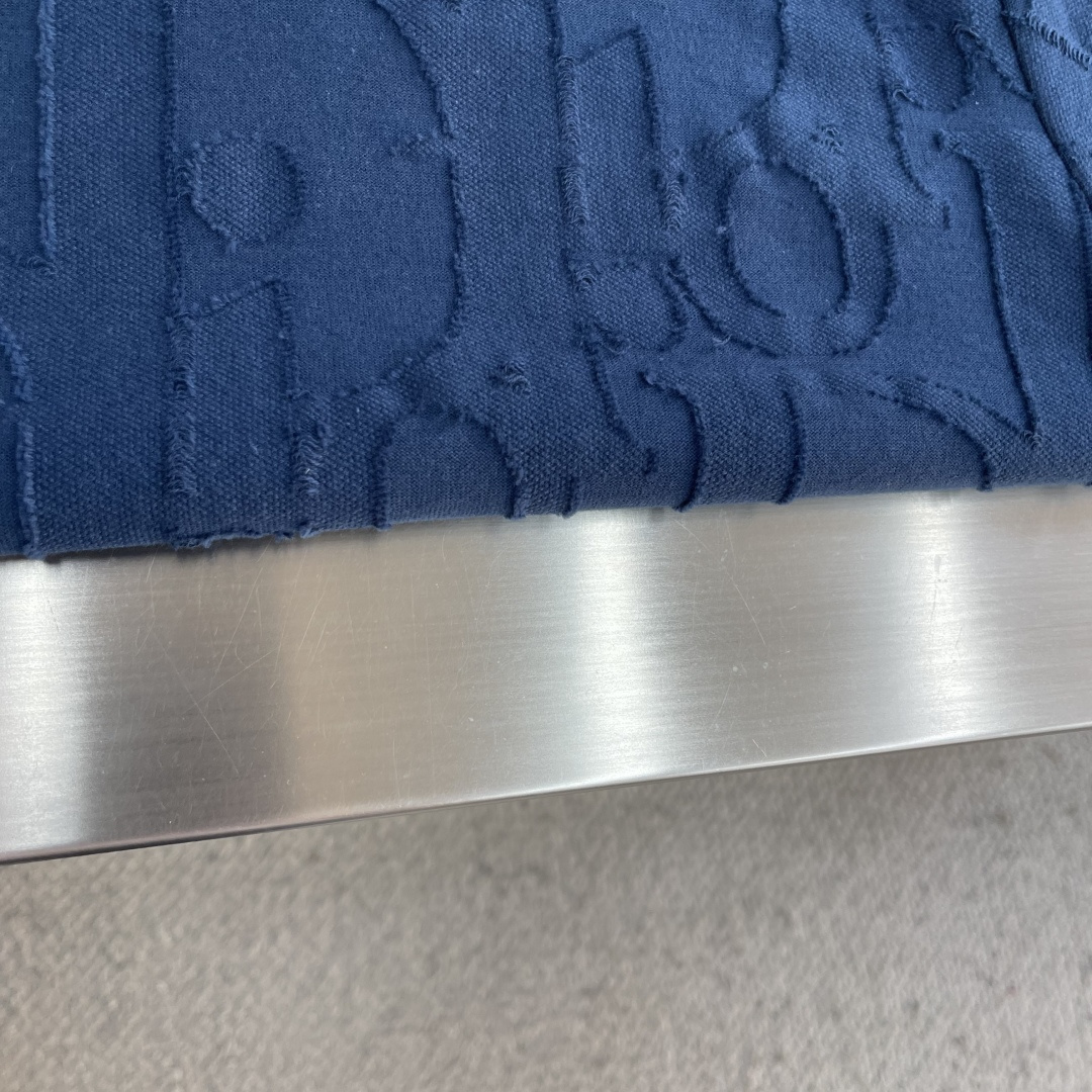 -DIO 25SS满身提花LOGO宽松T恤定制240克DIOR100%精梳棉提花面料配套1*1拉架罗纹提
