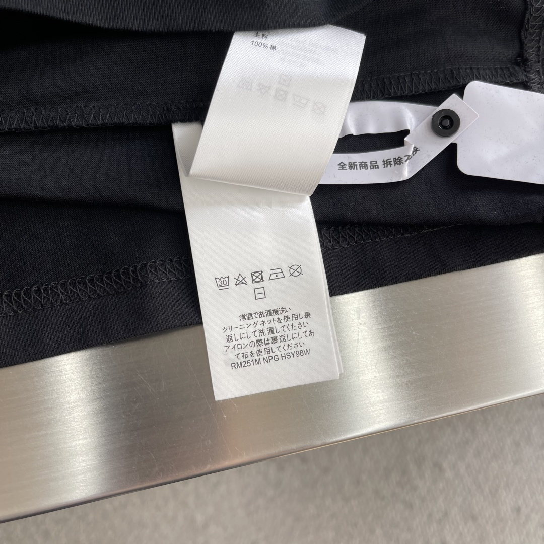 -驴牌 25SSVERS短袖32支精疏棉平纹双纱230克1*1配套罗纹渐变印花面料酵洗定制1：1商标宽松